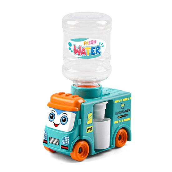 

Мини-диспенсер для воды, автобус 2 в 1, пресс для получения воды, сменная бутылка для ролевых игр, забавный детский диспенсер для воды, игрушка, детский подарок синий