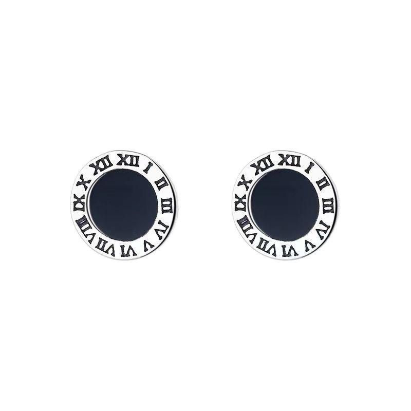 Earring for Men, Hip-hop Style, Roman Numeral Design, Unique Screw, Simple Buckle, Cool and Elegant Look.