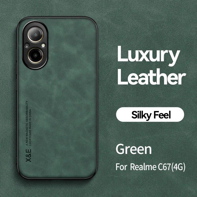 

Роскошный чехол из искусственной кожи KEYSION в стиле ретро для Realme C67 4G C55 C53, мягкий силиконовый + противоударный чехол из поликарбоната для задней панели телефона для OPPO Realme C67 for Realme C53