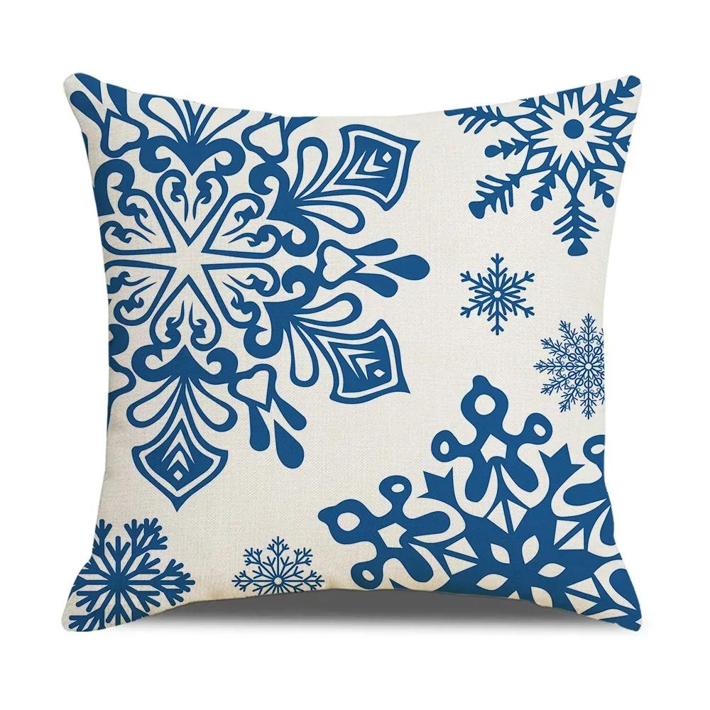 Xmas Cushion Cover Pillowcase Holiday Decor Christmas Pillow Covers Antler Bear Snowflake Christmas Tree Pillow Case