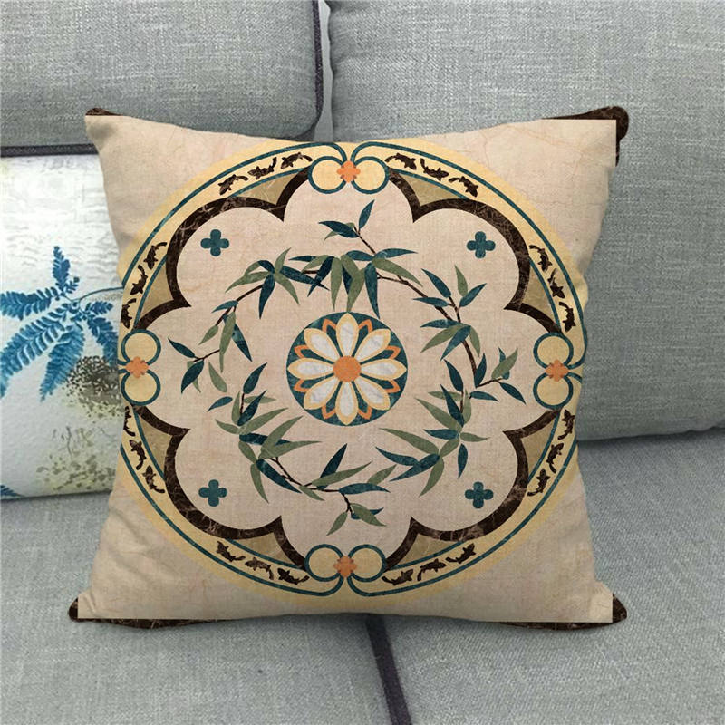 Home Decor Colorful Mandala Pattern Digital Print Pillowcases Pattern Cushion Cover Suitable for Sofa Bedroom Car Pillow Cover