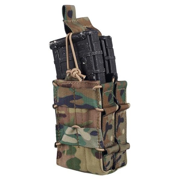 MOLLE SINGLE STACKER OPEN TOP MAG POUCH BLACK COLOR RIFLE MAG POUCH