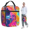 Vibrant Colorful Pattern Insulated Lunch Bag for Women Office Cooler Thermal Food Box Tote Leakproof Lunch Boxes Container
