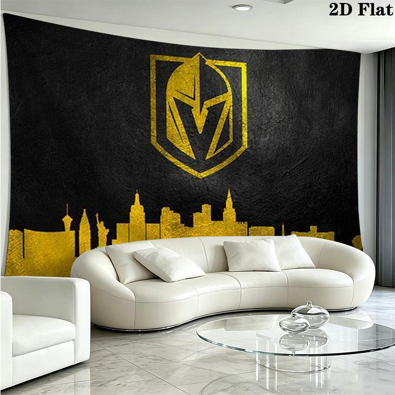 Vegas Golden Knights Wall Tapestry Aesthetic Wall Hanging Printed Fabric Blanket Decorative Tapestries for Bedroom Living Room Home Decor
