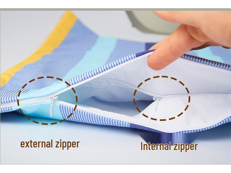 Poszewka na wkład poduszki z łuski gryki: Czysta Bawełna, Podwójny Zamek Błyskawiczny, Pogrubiony, Worek na Wypełnienie Poduszki Bezpieczny dla Dziecka, Tekstylia Domowe.