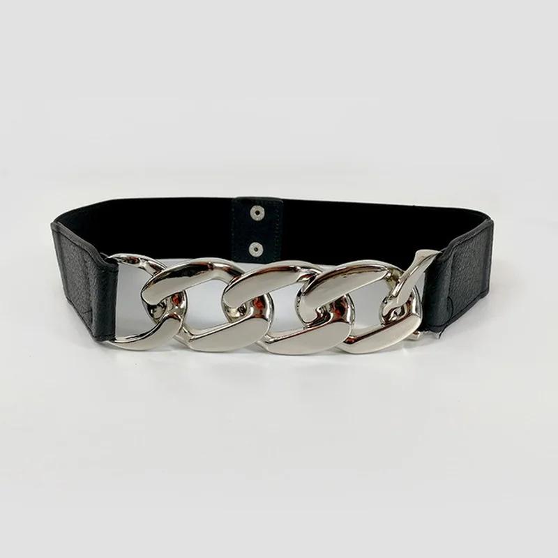 Fashion Chain Belt Elastic Metal Waist Belts for Women Ladies Coat Dress Belt Waistband