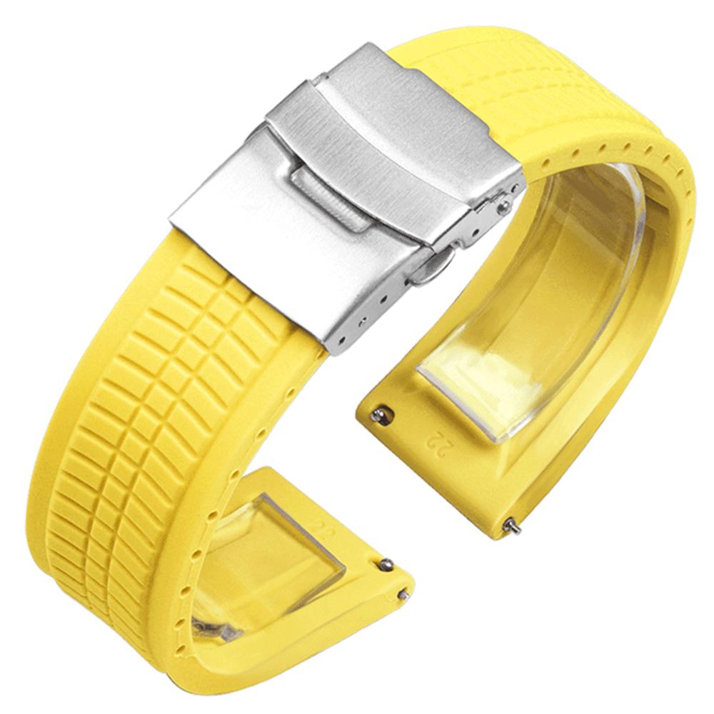 Silicone Strap 20mm 22mm 24mm for Seiko for Rolex Universal Bracelet Quick Release Replacement Bracelet Folding Buckle Wristbelt