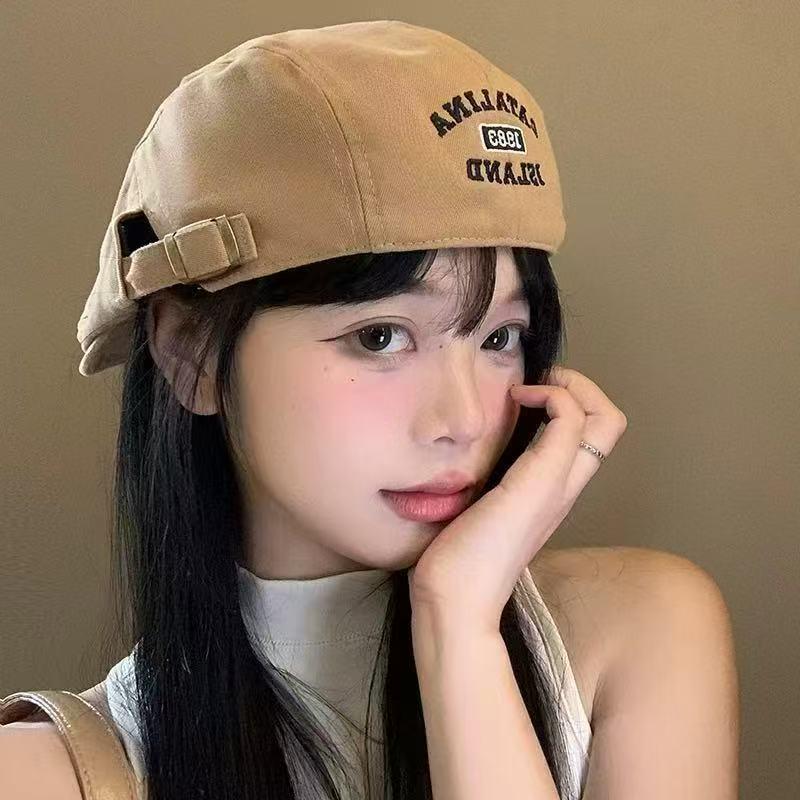 Trendige Retro-Stick-Barettkappe: Vielseitiger Newsboy Schiebermütze