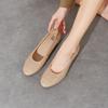 [Same as in the mall] 26 year spring/summer new embossed top layer cowhide versatile shallow mouth fashionable women's single shoes