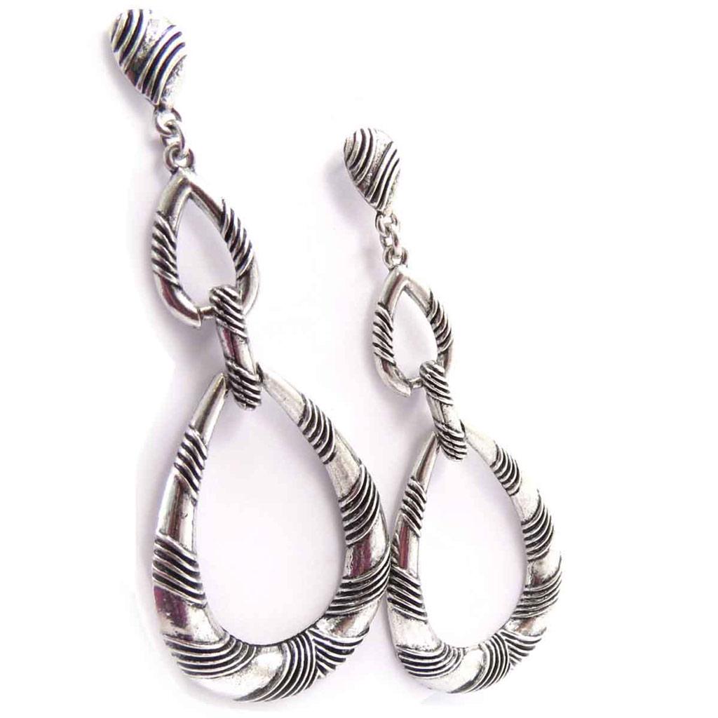 Les Trésors De Lily [J7831] - Silver 'Cunegonde' Designer Earrings