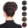 1Pc Synthetic Hair Bun Bud Hair Clips With Diamond Colorful Shiny For Women Ponytail Claw Clip Lifelike Hairpiece Styling Tools