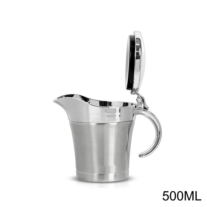 

304 Нержавеющая сталь Соусница для стейка Соусник с двойными стенками Изолированная трубка для приправ Соусница для соуса Джем Кетчуп Кухня