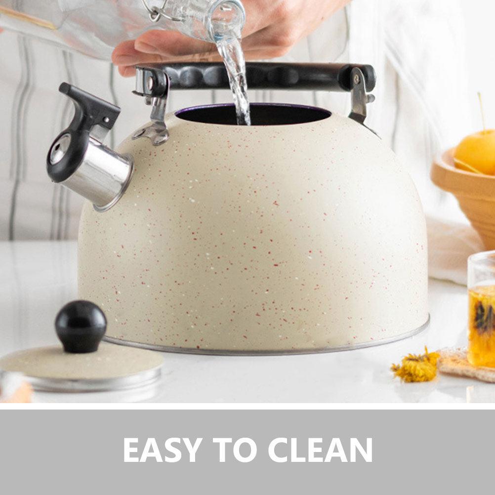 Stovetop Whistling Kettle 25L Stainless Steel Tea Pot for Gas Electric Induction Use Fast Heating Safe Boiling with Loud Whistle