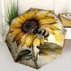Nature'S Beauty Automatic Folding Umbrella Compact Lightweight Retractable Sunflower Design For Outdoor Adventures And Travelt130