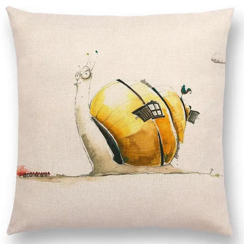 Lustige Cartoon Schurken Tiere Sofa Kissenbezug Eichhörnchen Hase Maus Flamingo Fuchs Hund Eule Vogel Tom und Jerry Kissenbezug