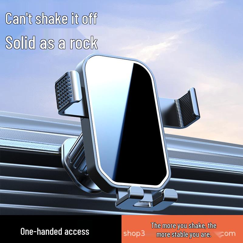 Gravity-Activated Car Phone Holder with One-Hand Operation