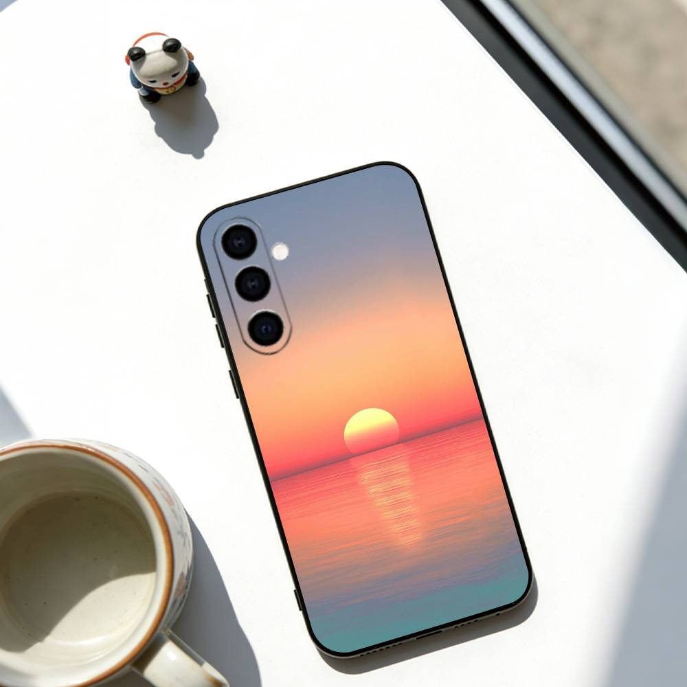 Aesthetic Healing Sky  Phone Case Black Silicone Soft For Samsung Galaxy A73,A72,A71,A70,A53,A52,A51