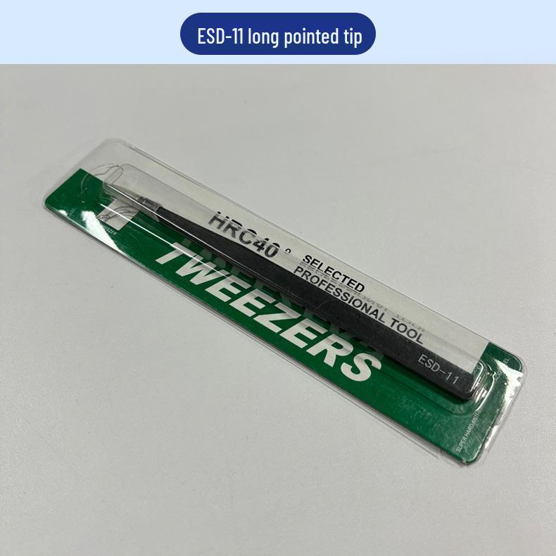 Precision Bent Tip Stainless Steel Tweezers for Electronics, Eyelash Extensions, and Bird's Nest Feathers