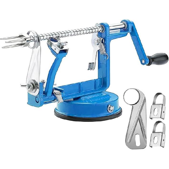 Apple Peeler Corer, Long lasting Chrome Cast Magnesium Alloy Apple Peeler Slicer Corer with Stainless Steel Blades and Powerful Suction Base for