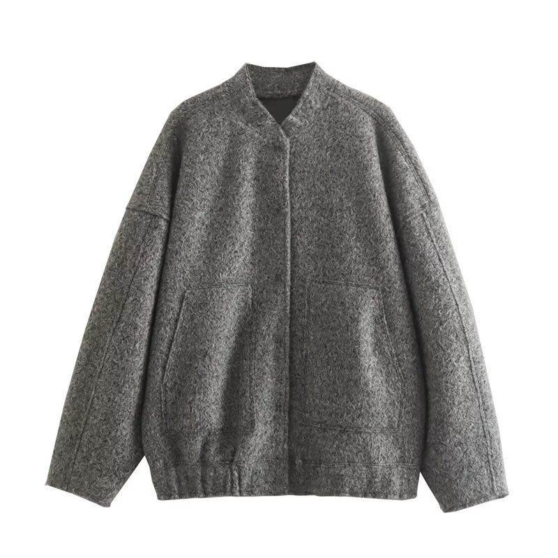 Solid Color Casual Pocket Coat Fall Women's Temperament Jacket
