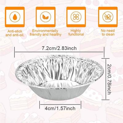 5/100 piezas de bandejas redondas para hornear cupcakes, tartaletas de huevo, mini tartas, base para hornear pasteles circulares, moldes para tartas, moldes para hornear en la cocina