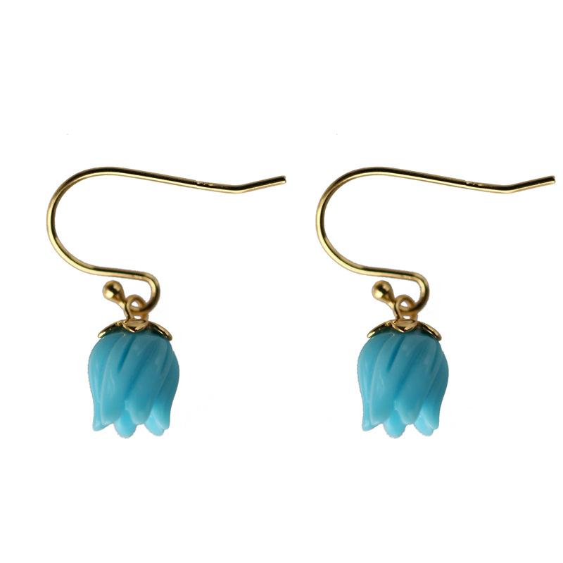 

Нежные и маленькие бирюзовые серьги-подвески, креативные, новые, винтажные, синие, ландышевые серьги для женщин, повседневные украшения