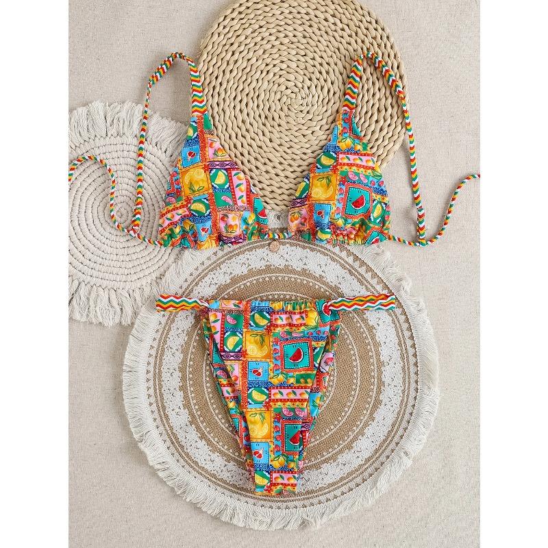Women's Two Piece Bikini Set 2026 Sexy Triangle Push Up Swimsuit, Floral Print Bathing Suit Beach Swimwear