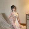 Sex Underwear Sexy Neck Hollow Retro Split Mesh National Style Cheongsam Sex Suit