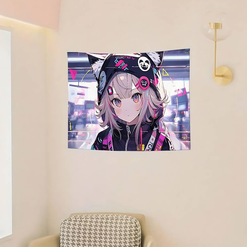 Gaming Anime Girls Flag Banners Garage Car Tapestry Flag Garage Outdoor Decor Bedroom