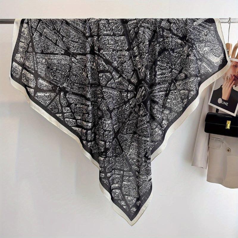 Spring and Summer Thin Imitation Cotton and Linen Shawl, Travel Photo, Color Printed Scarf, Air-conditioned Room Large Square Scarf