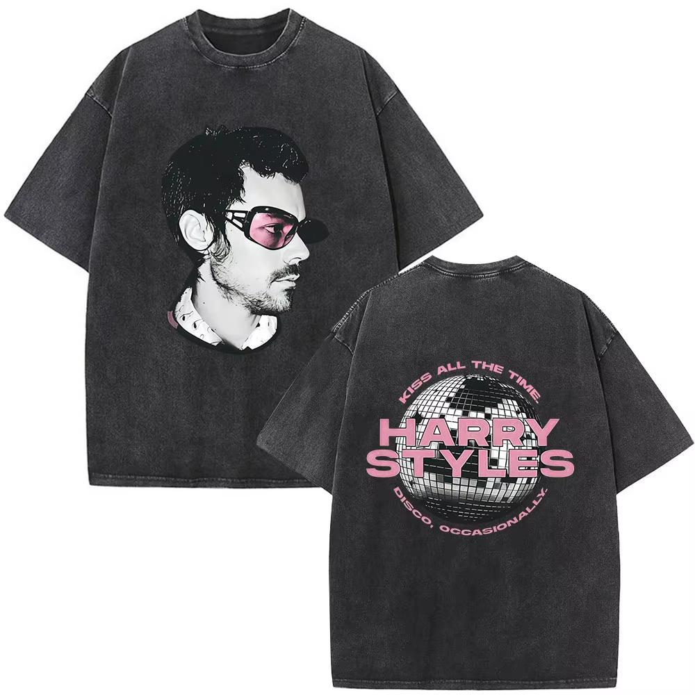 Kuss All The Time Disco Gelegentlich Album Vintage Gewaschen T-Shirts Herren Damen Kleidung Mode Hip Hop Kurze Ärmel T-Shirt