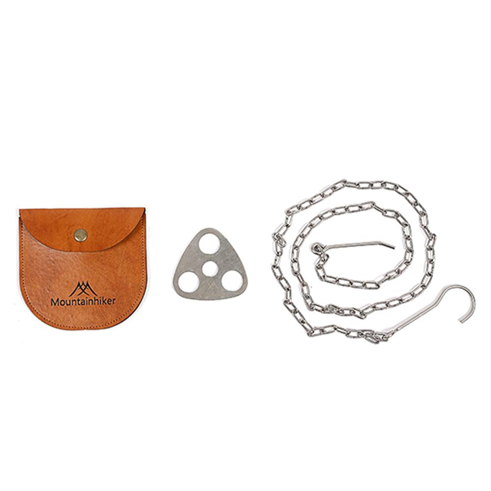 Outdoor Camping Picnic Camping Rack Hanger Pot Bracket 3-Holes Campfire Firewood Triangular Buckle