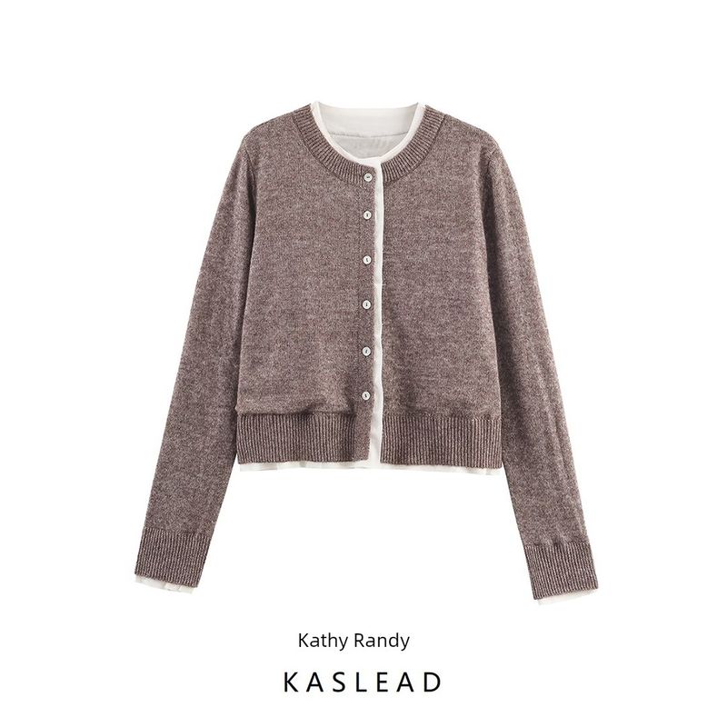 Kaslead New Women Clothes Western Style Versitile Fashion Contrast Color Knitted Outerwear 2142198 706