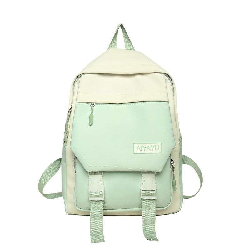 

Color matching backpack female new design sense cute lightweight travel schoolbag junior high school student college style backpack One size