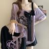 2025 Plus Size Off-Shoulder 3D Bow T-Shirt: Loose, Flattering, Short Sleeve Summer Top for Women