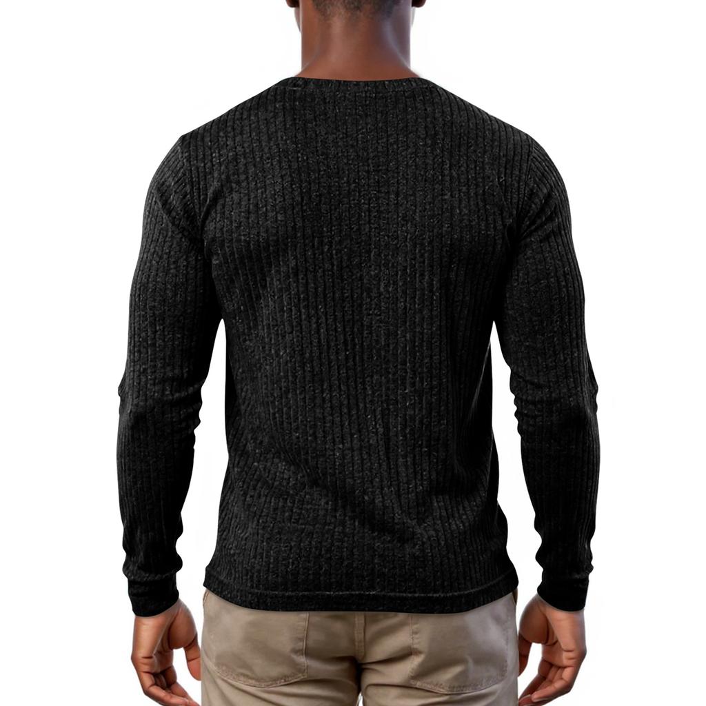 Mens V Neck Long Sleeve Shirts Solid Color Textured Dressy Sweaters Blouses Fall Fashion Loose Outfits 2025