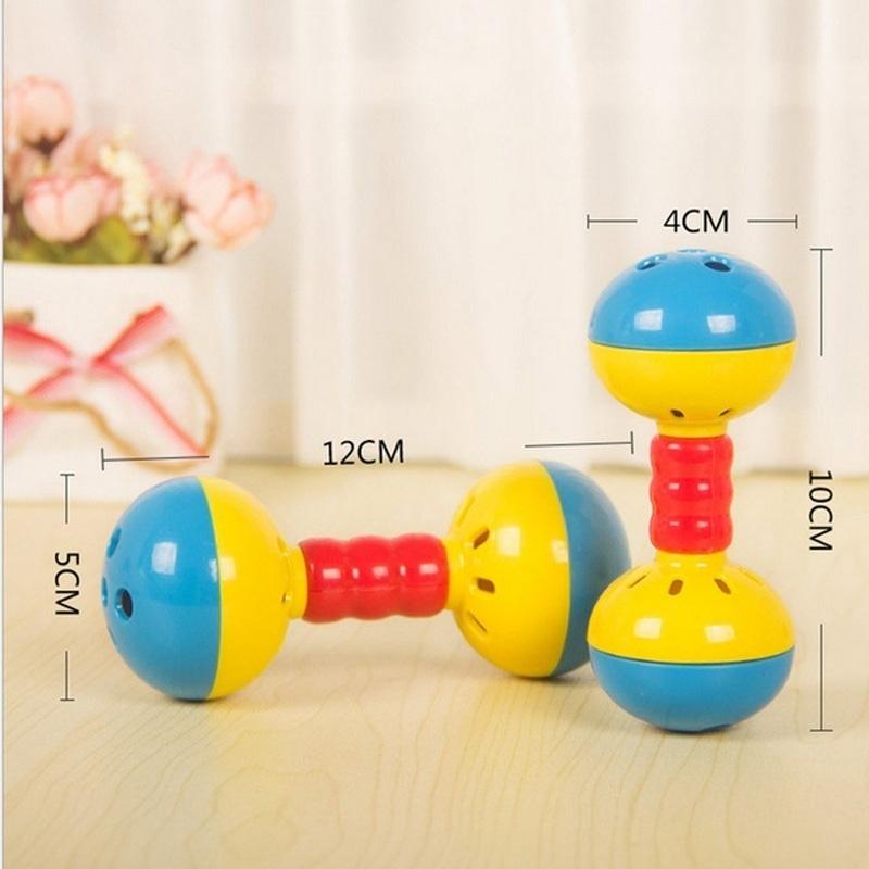 1 Pc Baby Rattles Toys Stroller Plastic Double Head Music Hand Shaking Educational Kids Toys for New