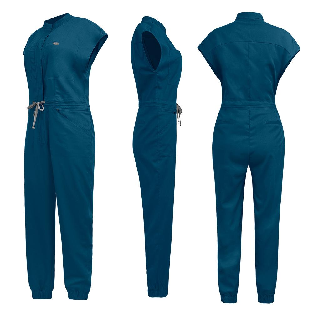 Medical Frosted Stand-up Collar Flying Sleeve Zipper Operating Room Doctor, Nurse and Care Worker Overalls