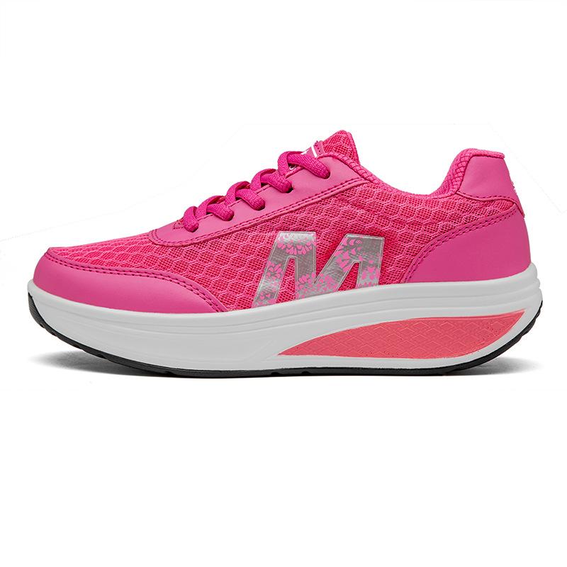 Fashion Running Shoes for Women 2025 Fashion Mesh Breathable Sneakers Lace Up Wedge Platform Shoes Ladies Outdoor Casual Sport Shoes