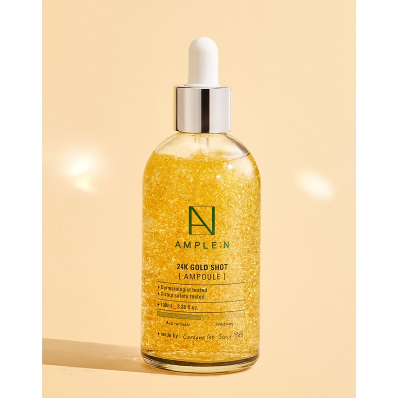 24k Gold Shot Ampoule 100ML X Ceramide Shot SET (1 Large 100ml Cera Ampoule + 1 50ml Cera Cream + 2 Cera Mask Packs)