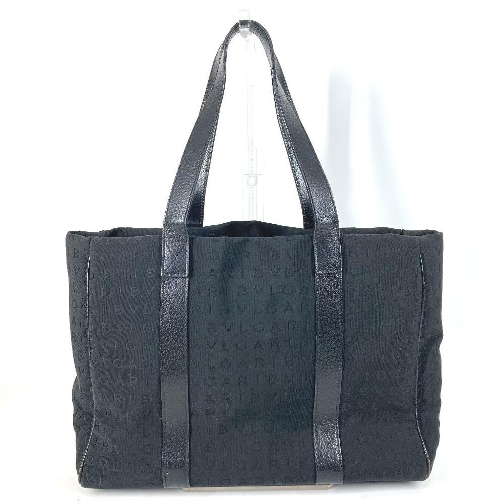 BVLGARI Logo mania Bag Tote Bag Shoulder Bag Leather/Canvas Black