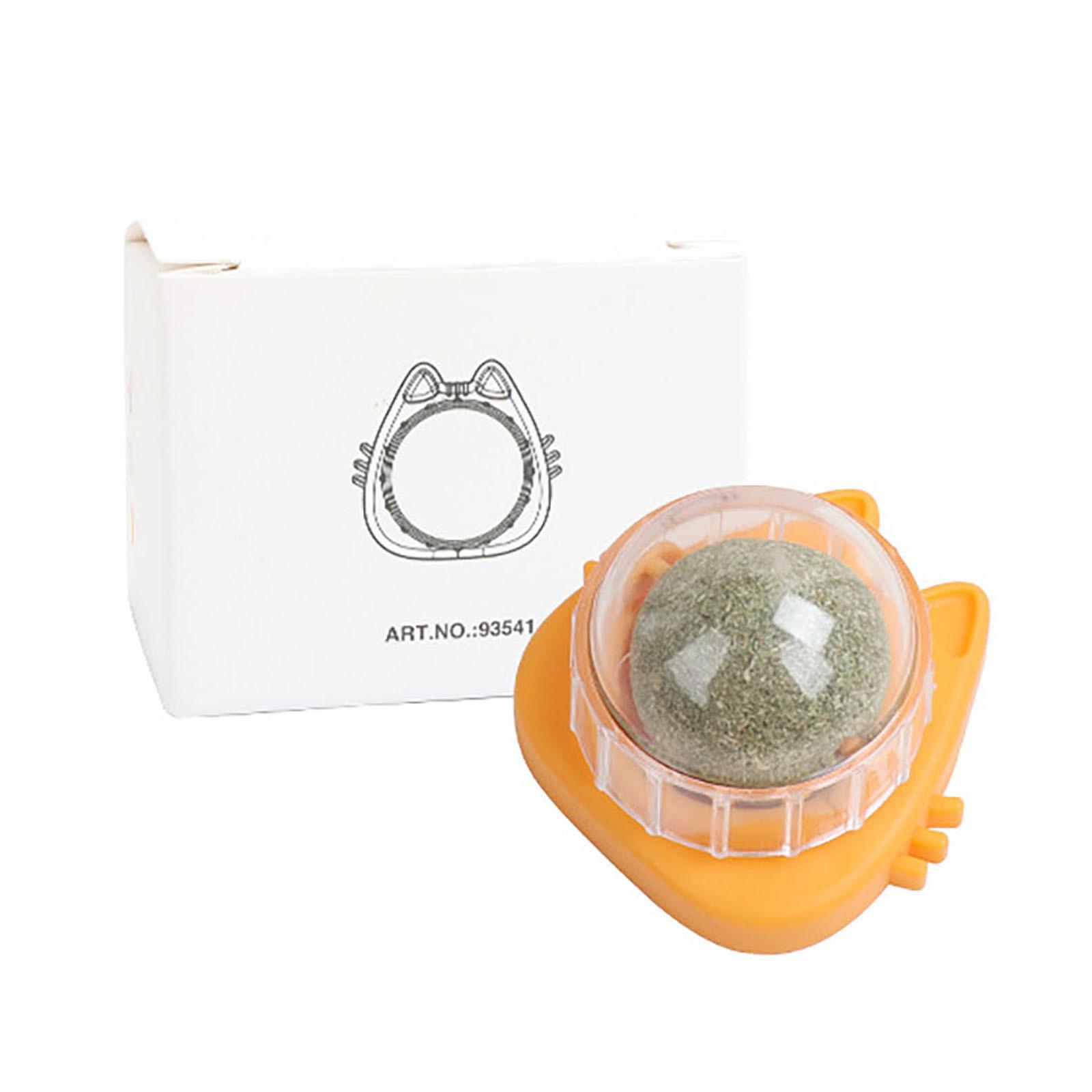 

Catnip Ball Toy with Plastic Holder for Interactive Play Durable Pet Toy Suitable for Indoor Cats Safe and Non-Toxic Material One Size
