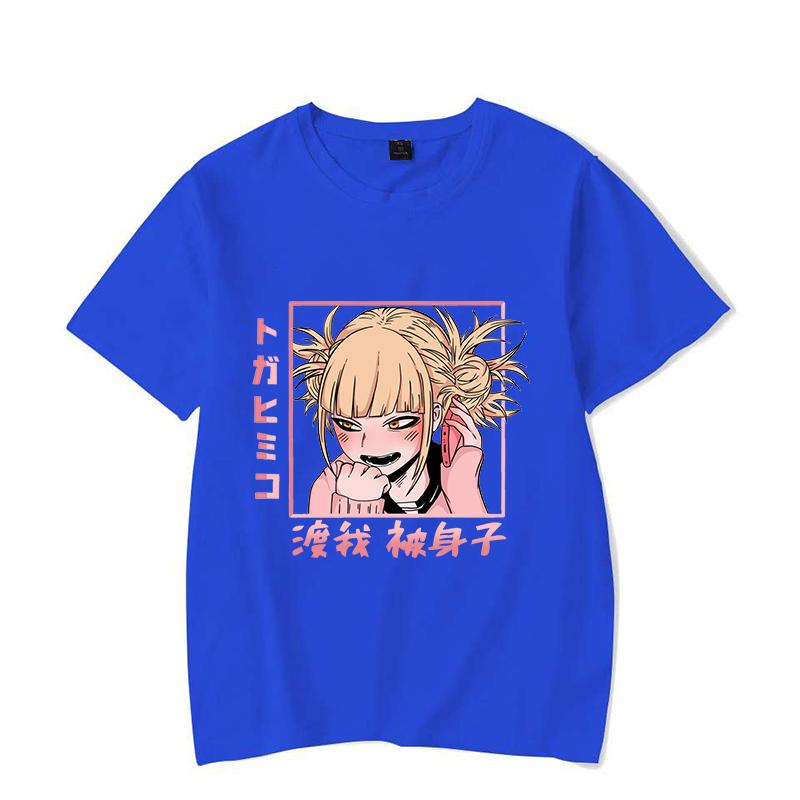New Anime Himiko Toga Printing T-shirt Women Men Fashion Tees Round Neck Anime T-shirt