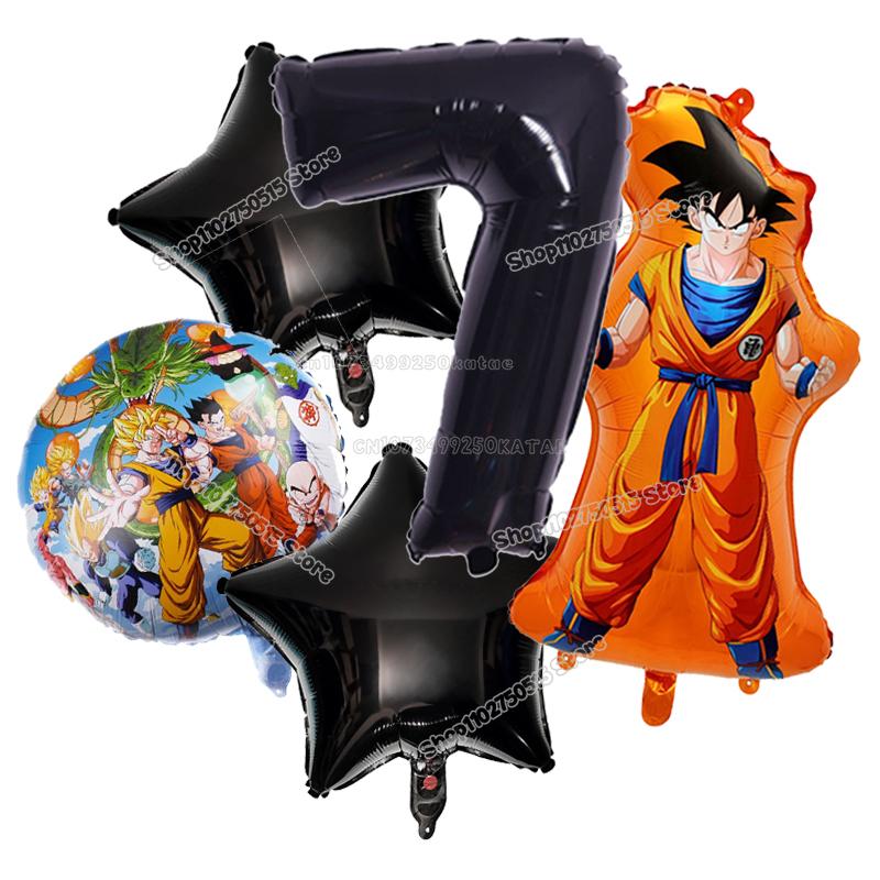 Anime Son Goku Kinderverjaardag Decoratie Dragon Ball Nummer Ballonnen Set Jongen Meisje Feestartikel Cartoon Babyborrel Verjaardagsdecor