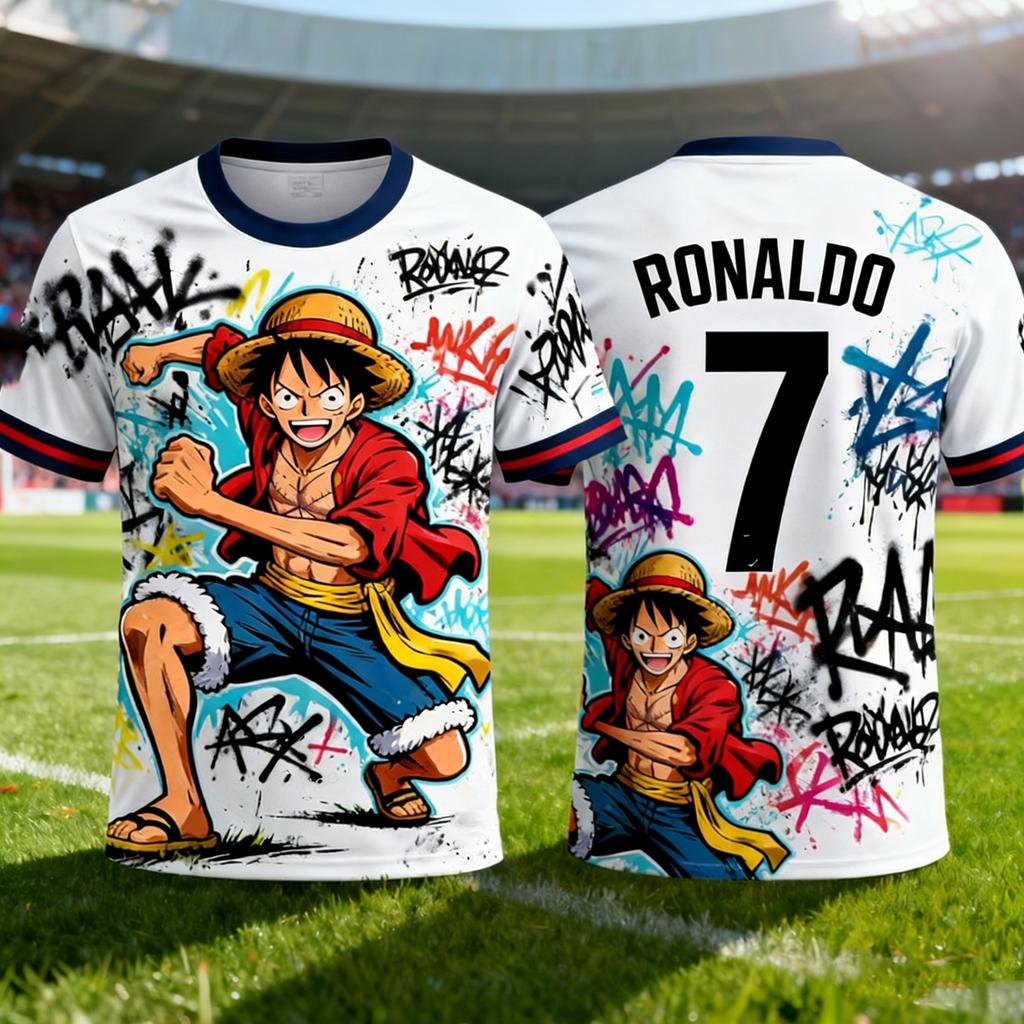 One Piece Summer New Luffy  Zoro Number 7  3D All Over Print Breathable Graffiti Anime Soccer Streetwear Unisex Casual Tee