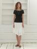 Liel Ena Chiffon Shirring Skirt (White)