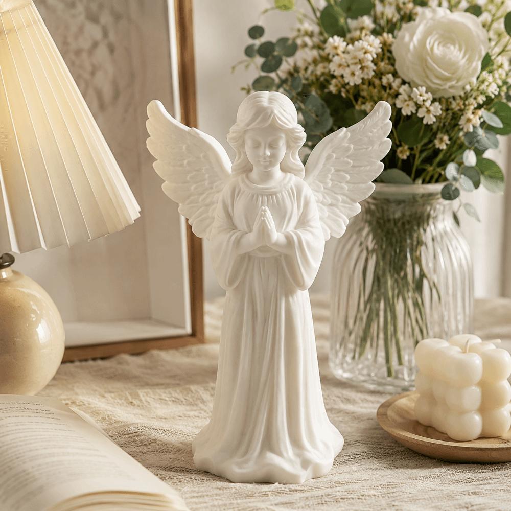 3D Printed Angel Wings Statue Decoration Guardian Angel Figurine Desktop Ornaments Tabletop