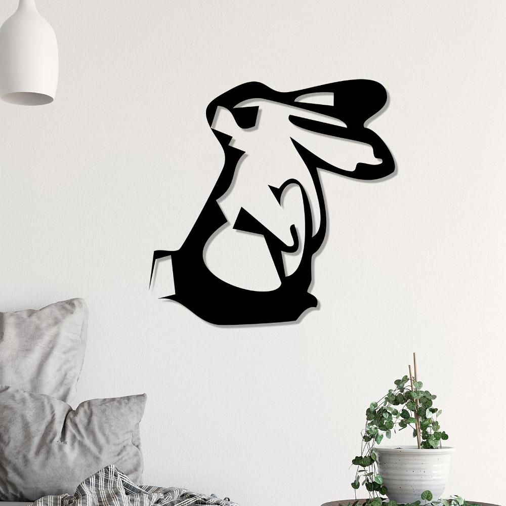 Rabbit Metal Wall Art, Weatherproof Garden Sculpture, Easter Spring Gift, Animal Decor for Outdoor Fence Backyard
