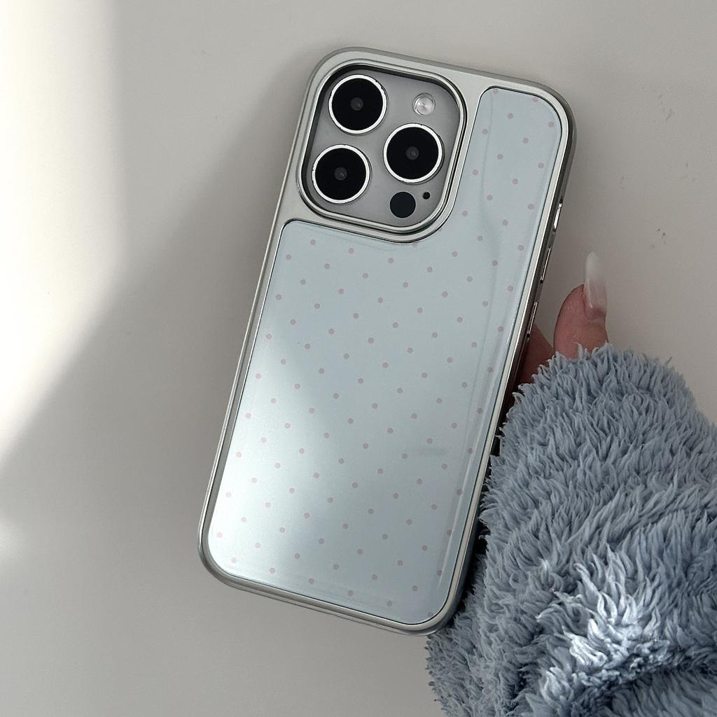 Japanese Korean ins Yellow Blue Polka Dots Cartoon Cute Drop Glue Phone Case For Samsung S 23 24 25 26 FE ULTRA EDGE PLUS Cover