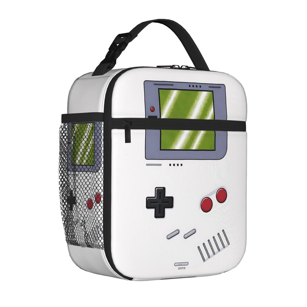 Games Console Handheld Old School Tote Insulated Lunch Bag Gamer Handheld Food Bags Leakproof Thermal Cooler Travel Spacious